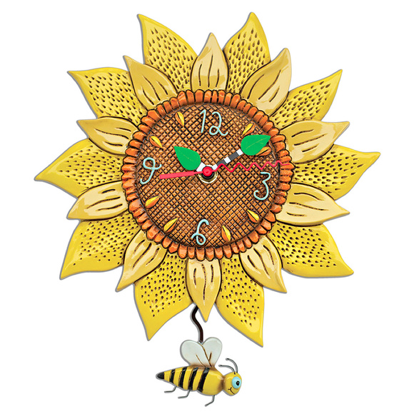 Allen Designs Studio Other - NWT Bee Sunny Sunflower Sun Pendulum Wall Clock